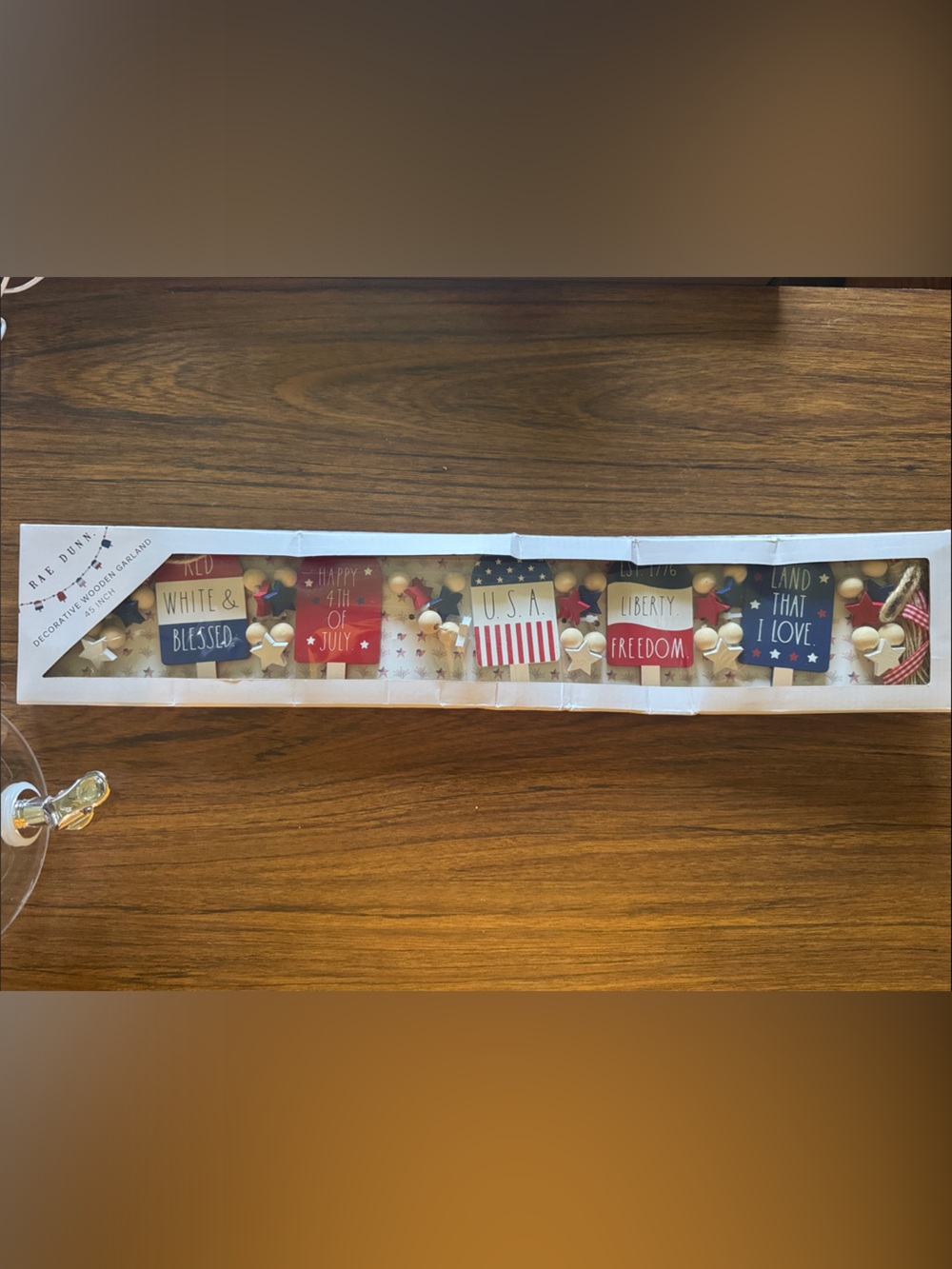 Rae Dunn Red, White & Blue Patriotic Block Banner
